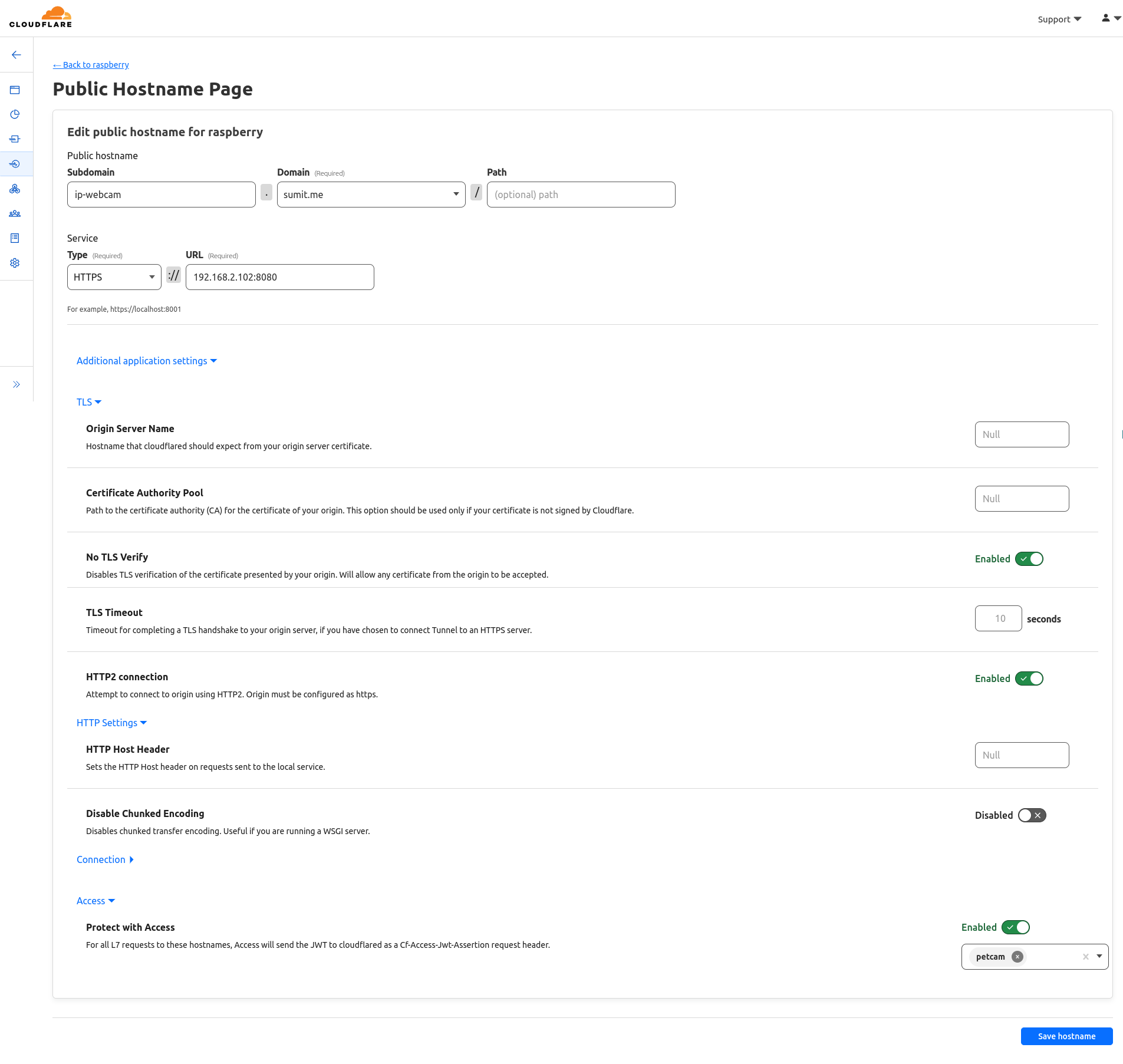 Cloudflare Tunnel configuration